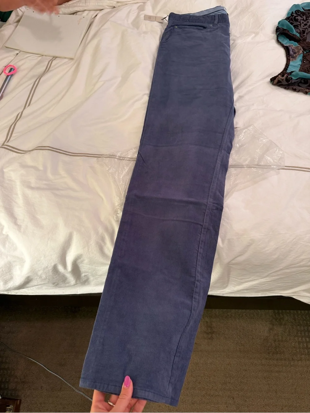 BRAND NEW Peter Millar Five Pocket Corduroy Stone Blue Pants